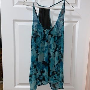 Express blue flower tank top
